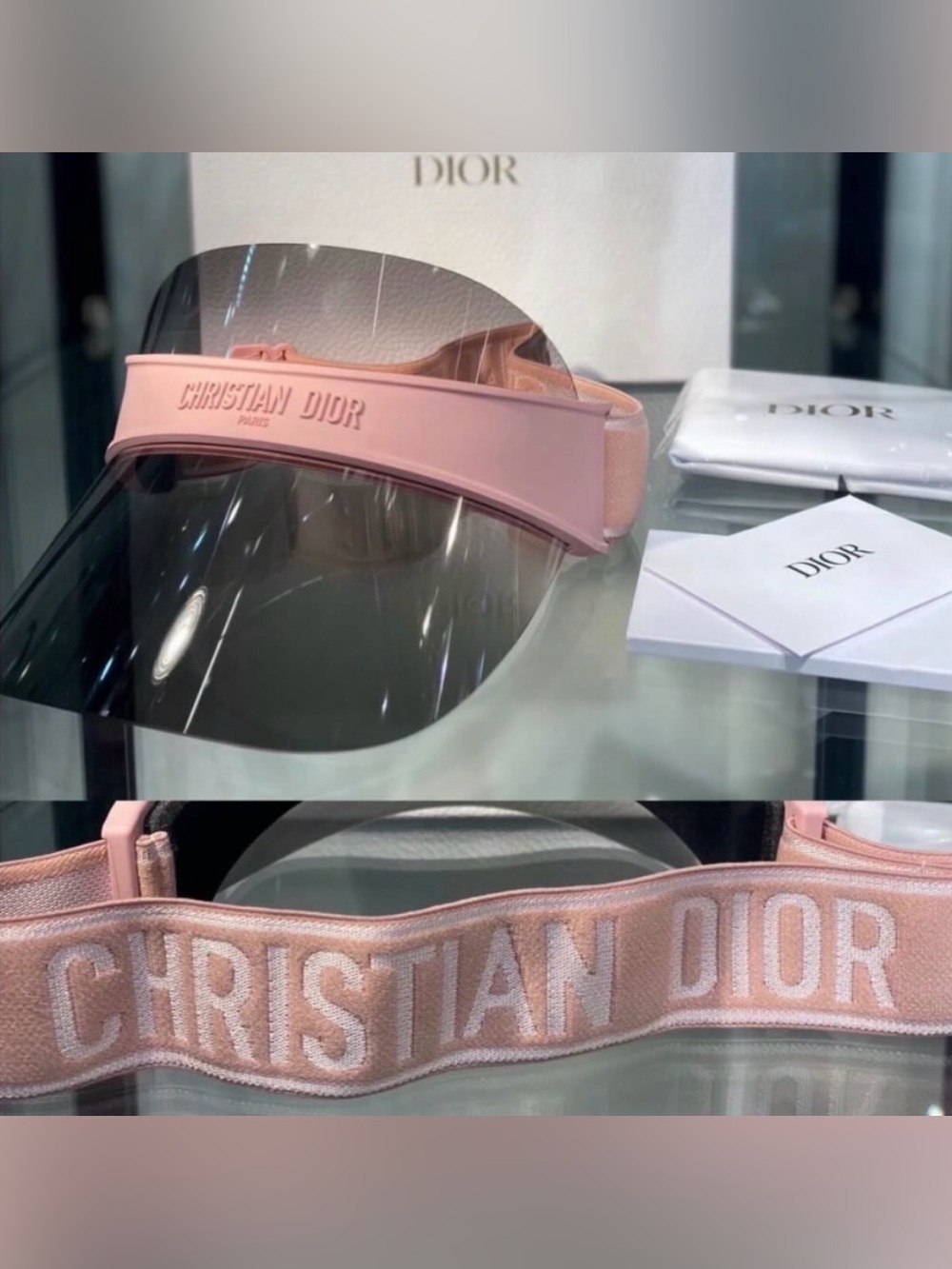 BNIB Dior Pink Tinted Shield Visor - Picture 2 of 2